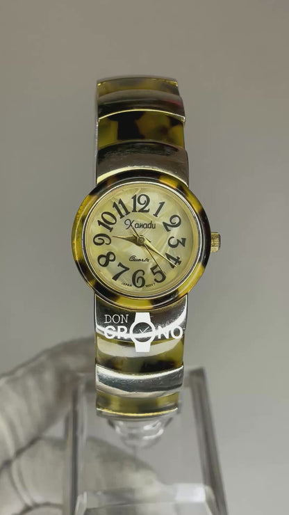 Reloj Xanadu Carey Mujer Esfera MadrePerla y Brazalete Abierto JAPAN MOV. Año 2000