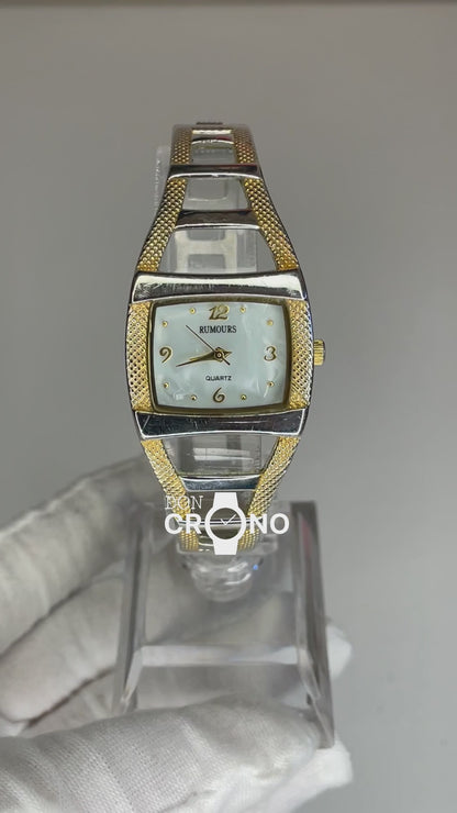 Reloj Rumours Mujer con Madreperla Brazalete calado bicolor Año 2002 TwoTone