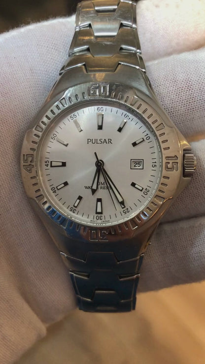Pulsar By Seiko Vintage 1996 Hombre Bisel Deportivo Escaso.