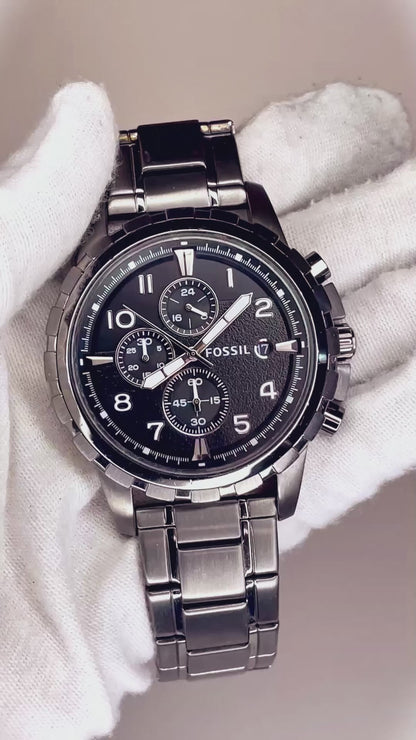 Reloj Fossil Dean Chronograph Hombre FS4721 Smoke Stainless Steel 2012