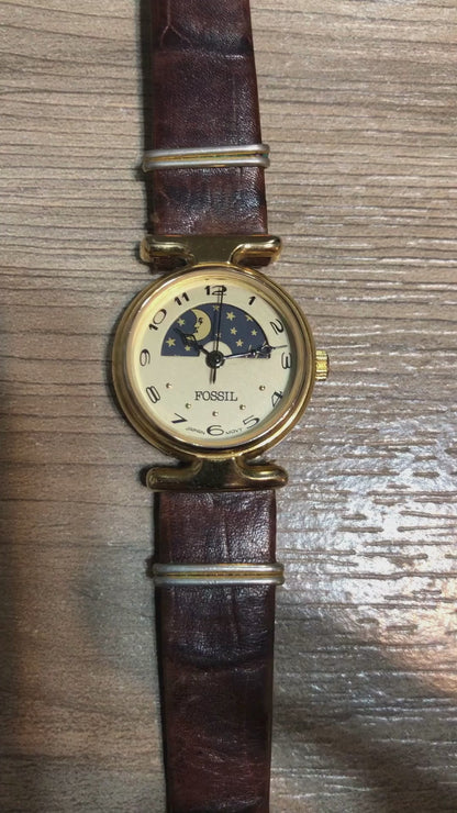 Reloj Fossil Mujer Moon Phase 90´s Vintage Luna Escaso