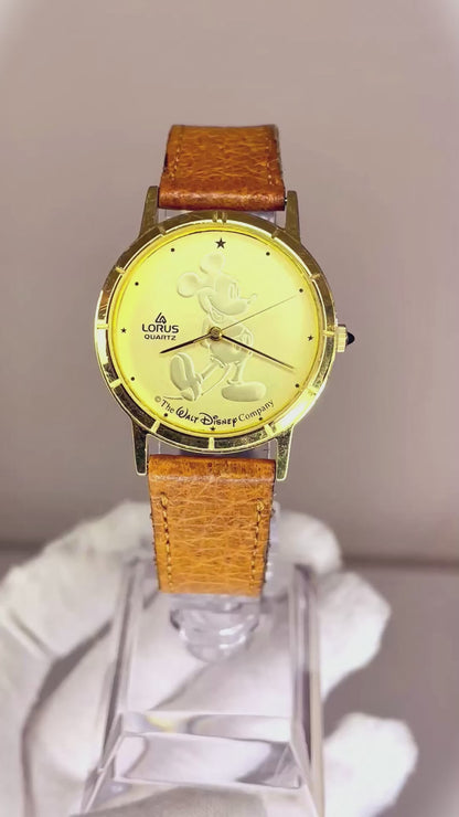 Reloj Lorus by Seiko Disney Mujer Mickey 31 mm 1991 Gold Coin ESCASO