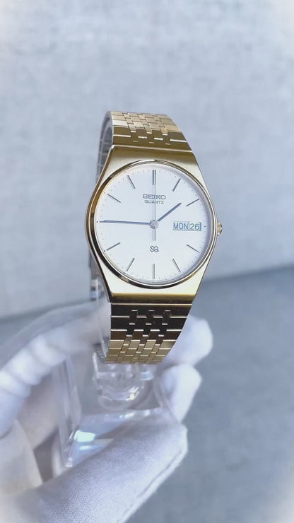 Reloj SEIKO Hombre 8223 Dorado Día Fecha NOV.1989 Pulsera Integrada