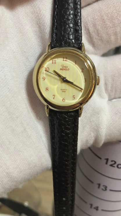 Timex Indiglo 1995 Mujer Modelo Escaso Dial Patrón Olas