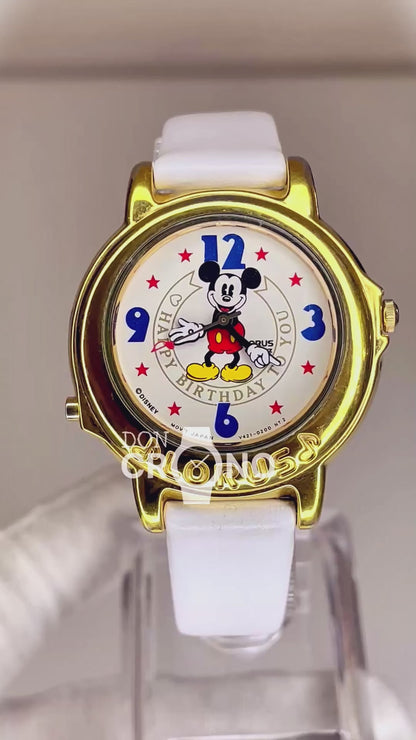 Reloj Lorus by SEIKO Disney Mickey Mouse V421-0200 Musical “Birthday” Año 1990 Impecable