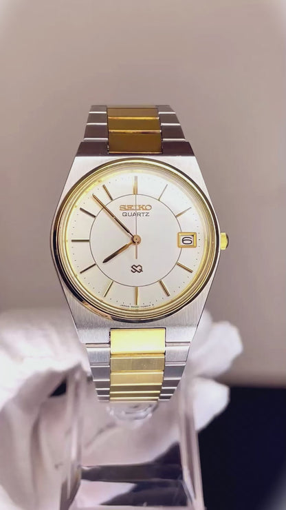 Reloj Seiko SQ Hombre Año 1981 36mm Bicolor Pulsera Original Impecable