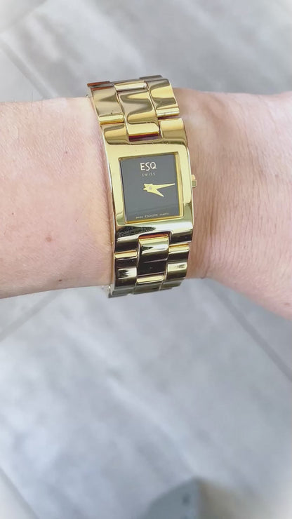 Reloj Joya ESQ by Movado Mujer Dorado Swiss Años 2000 Escaso