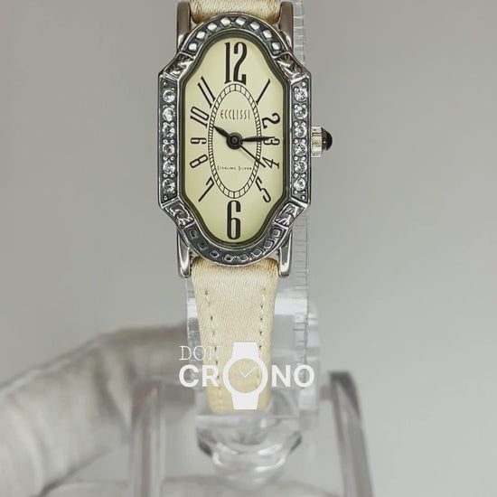 Reloj de Plata Auténtica Ecclissi Mujer 2000s Esterlina 925 Art Deco Raro