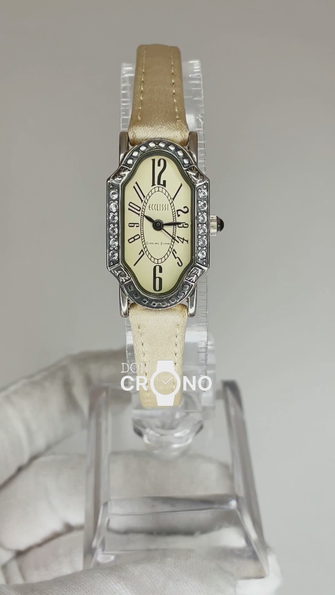 Reloj de Plata Auténtica Ecclissi Mujer 2000s Esterlina 925 Art Deco Raro