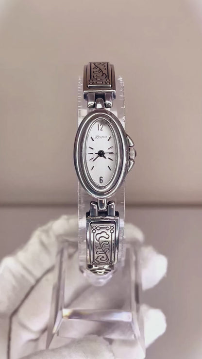 Brighton Biella Fiore Año 2003 | Reloj joya oval de inspiración Art Nouveau