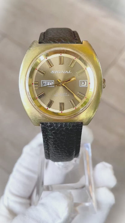 Reloj Signal Automático Hombre Inicio de Años 70 Cushion 25 Jewels