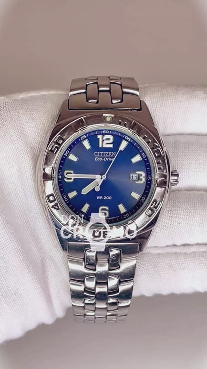 Reloj SOLAR Citizen Eco-Drive Año 2003 WR200 Azul Sunburst E110 Acumulador Nuevo 42 mm