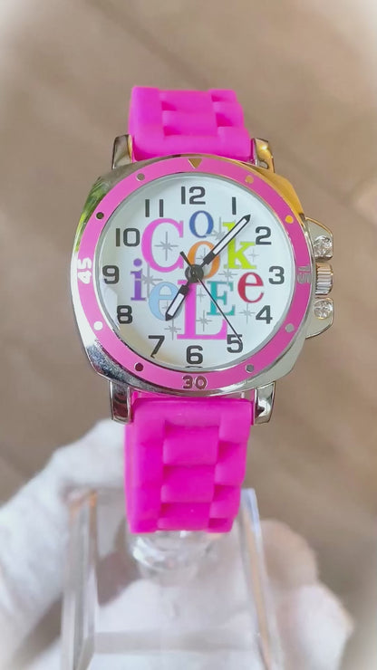 Reloj Cookie Lee Mujer Cuarzo Fucsia Y2K 2000s Nuevo