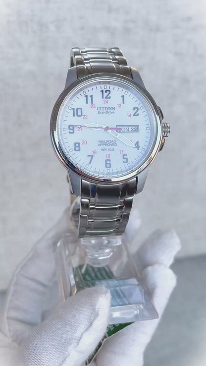 Reloj Citizen Eco-Drive Hombre 2002 Railroad Approved NOS Solar ÚNICO