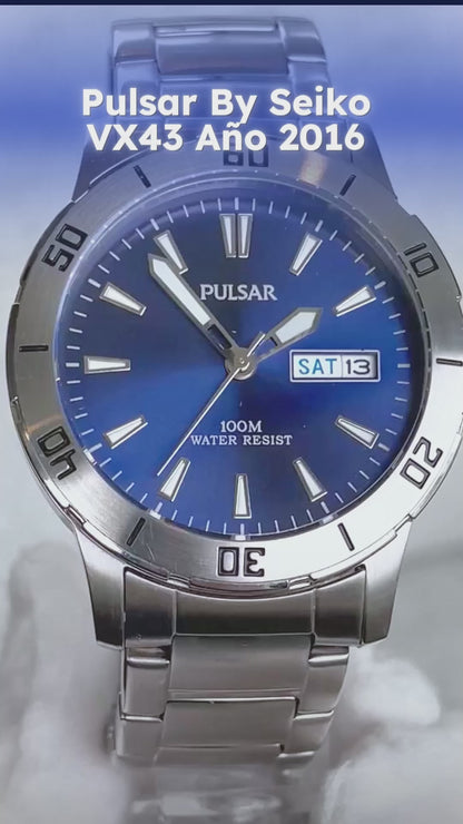 Reloj Pulsar By Seiko VX43 Hombre Año 2016 Azul Acero