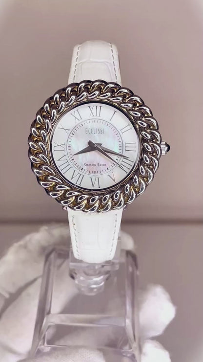 Reloj de Plata Maciza Ecclissi Sterling Silver Año 2003 Madreperla ÚNICO