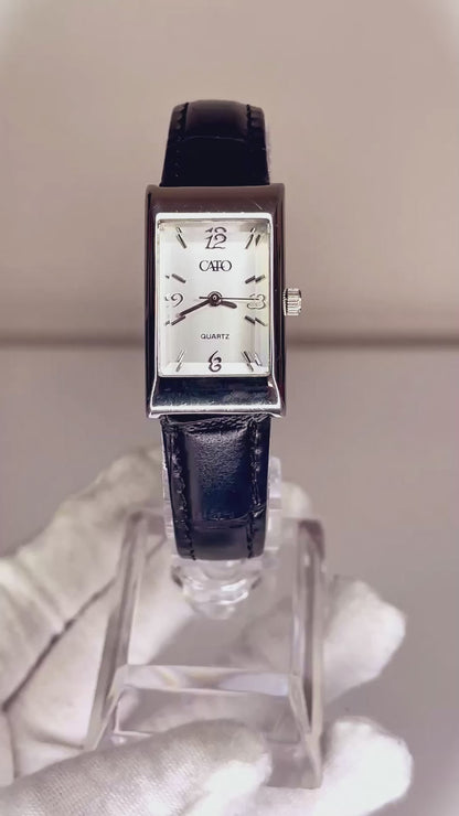 Reloj CATO Quartz Tank Rectangular 2005 | Cristal Biselado y Esfera Satinada