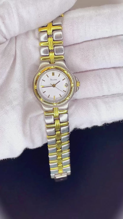Reloj Bulova Mujer Año 1997 Quartz Bicolor 26mm LEER