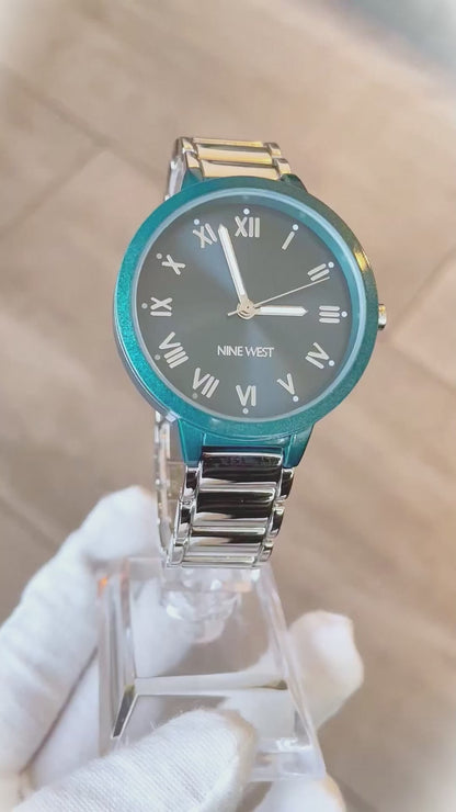Reloj Nine West Mujer Años 2010s Teal Full Set 37mm