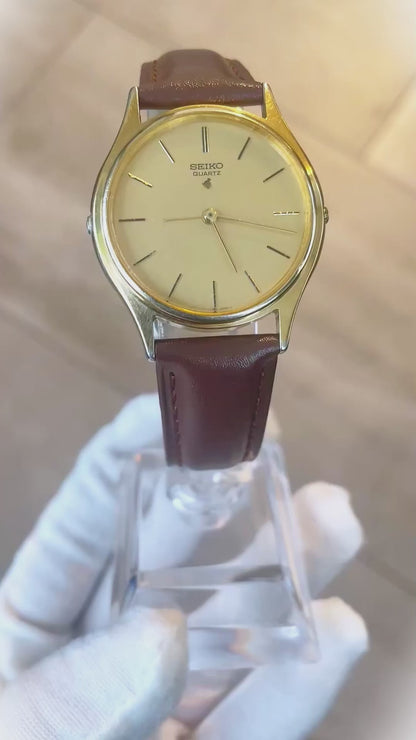 Reloj Seiko Hombre 1995 Quartz Alarm 37mm Doble Corona RARO LEER