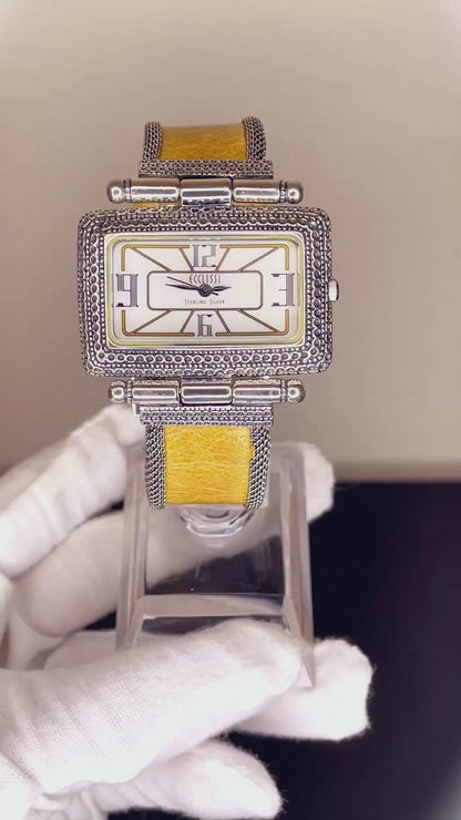 Reloj Ecclissi Plata Esterlina 925 Mujer Art Deco Rectangular Año 2001