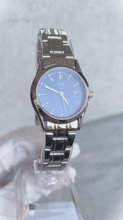 Reloj TFX Mujer Cuarzo Azul Full Set Años 2000 escaso NOS