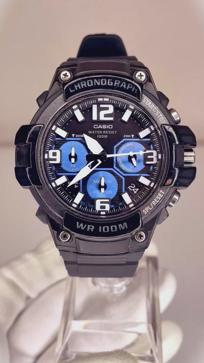 Reloj Casio MCW-100H-1A2 Cronógrafo Racing Dial Azul Año 2011