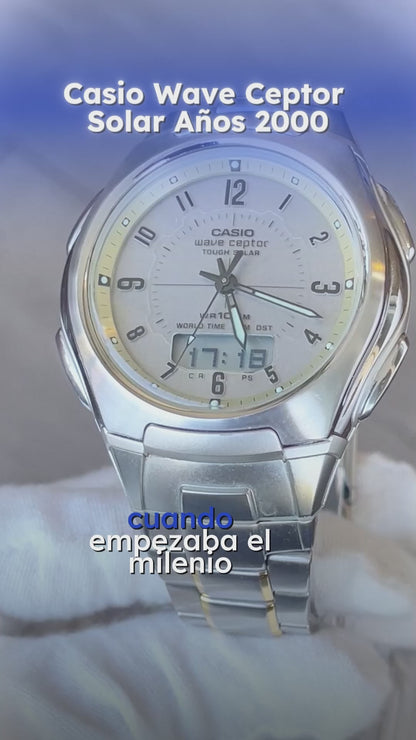 Reloj Casio Wave Ceptor Hombre 2004 Solar Ana-digi Escaso