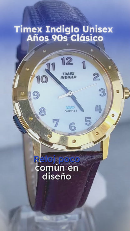 Reloj Timex Dorado Unisex Años 90s Indiglo 34mm Clásico