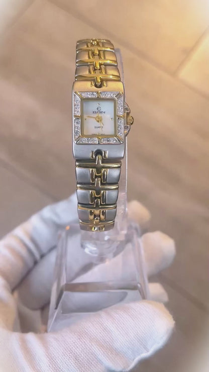 Reloj Joya ELGIN Mujer Rectangular TwoTone Cristales 90s