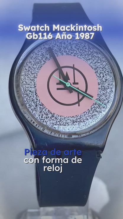 Reloj Swatch Hombre 1987 Mackintosh Gb116 Artegráfico Raro