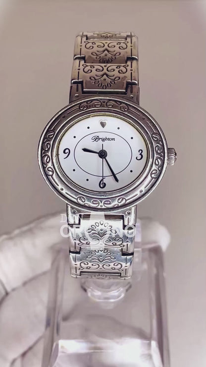 Reloj Joya Brighton Pisa Años 2000 Brazalete Ornamental Grabado Estilo NeoVictoriano ESCASO