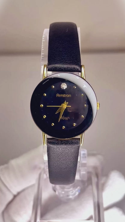 Reloj Armitron Now 75/2447 Mujer Minimalismo Negro Dorado Año 2005