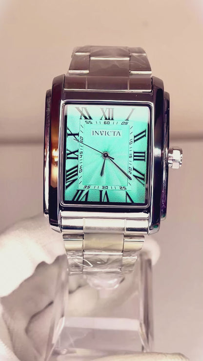Reloj Invicta Hombre Años 2000 Acero Turquesa NOS Guilloché