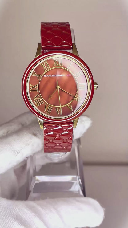Reloj Isaac Mizrahi Cerámica  Mujer Burdeo Año 2013 IMZ588