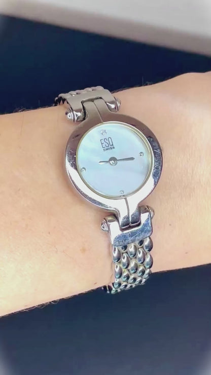Reloj ESQ by MOVADO Swiss Pulsera Pequeña Mujer Madreperla Vintage 2000´s LEER