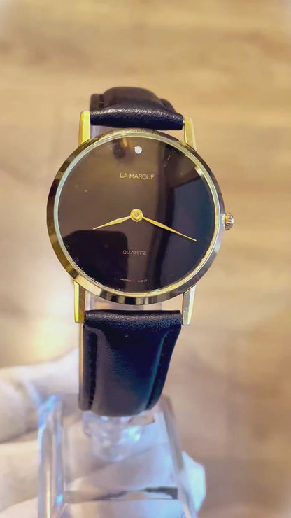 Reloj La Marque Hombre Años 90’s Minimalista Negro Museum Dial