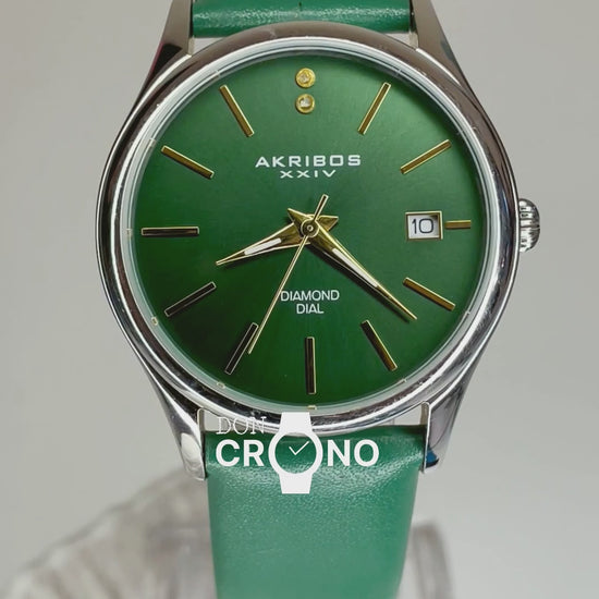 Reloj Akribos XXIV Mujer AK879GN Diamond Dial verde Año 2017 Escaso Pulsera original