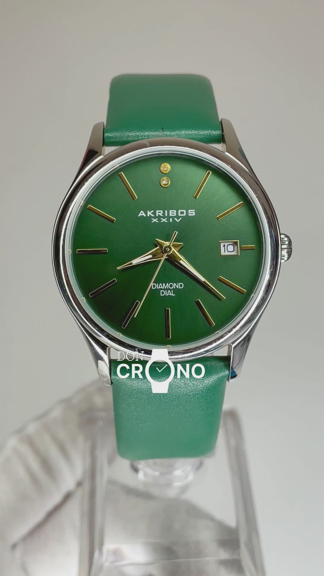 Reloj Akribos XXIV Mujer AK879GN Diamond Dial verde Año 2017 Escaso Pulsera original