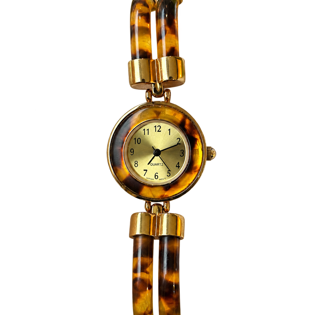 Reloj Joya Avon Dorado con Efecto Carey Año 1994 New Old Stock Impecable ESCASO — portada