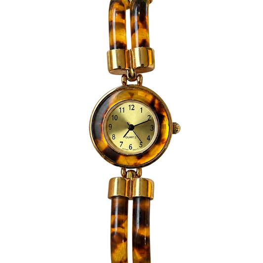 Reloj Joya Avon Dorado con Efecto Carey Año 1994 New Old Stock Impecable ESCASO — portada
