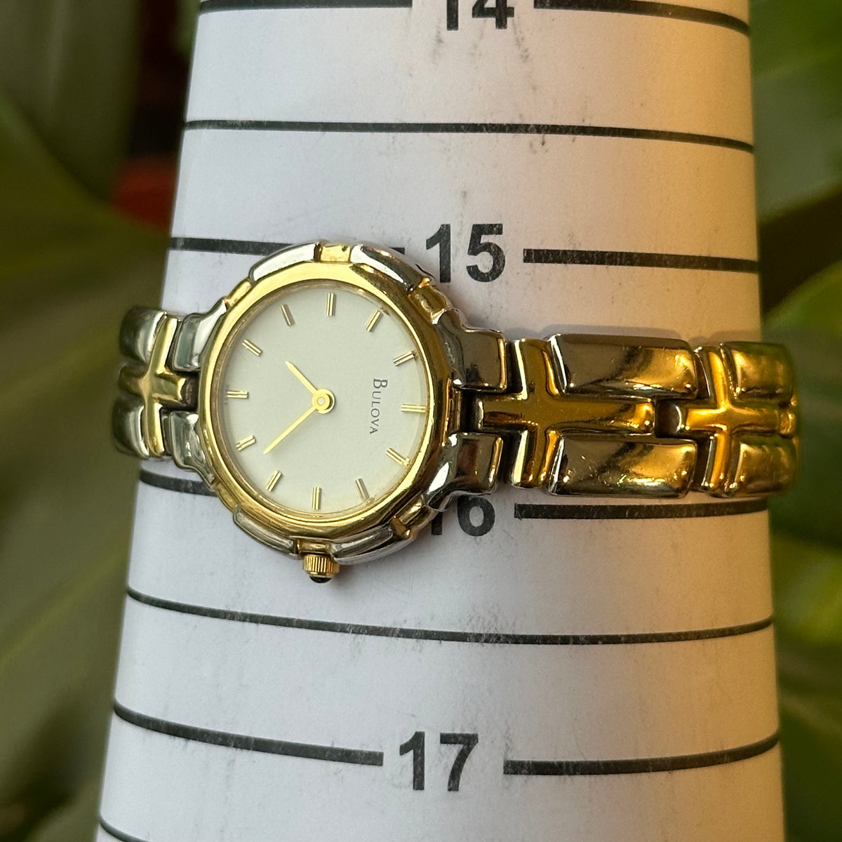 Reloj Joya Bulova TwoTone Brazalete de Eslabones Cruzados Año 1995 Favor Leer — IMG_9941.jpeg