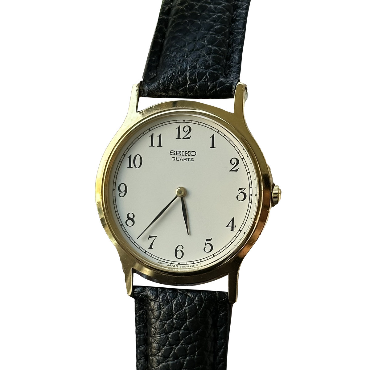 Seiko Hombre V700-8A10 Perfil Delgado Julio 1999 Minimalista Clásico
