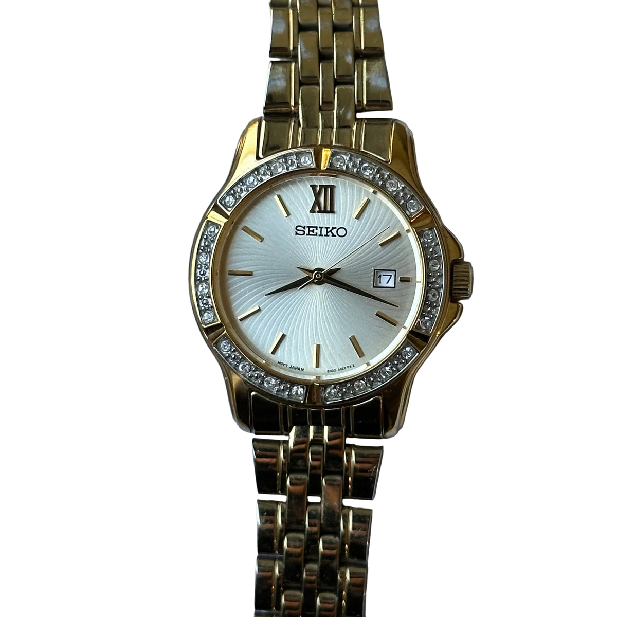Seiko Mujer 6N22-00G0 Dorado Dial de Ondas Bisel Cristales Abril de 2006