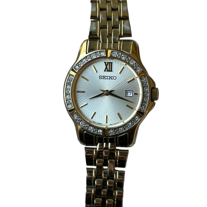 Seiko Mujer 6N22-00G0 Dorado Dial de Ondas Bisel Cristales Abril de 2006