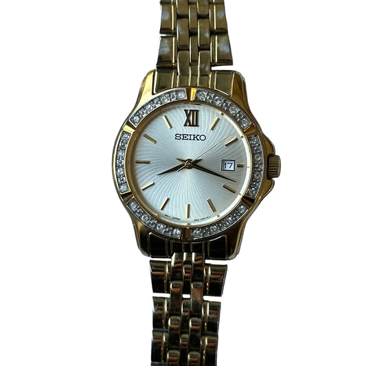 Seiko Mujer 6N22-00G0 Dorado Dial de Ondas Bisel Cristales Abril de 2006