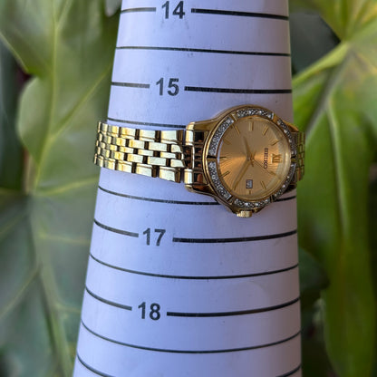 Seiko Mujer 6N22-00G0 Dorado Dial de Ondas Bisel Cristales Abril de 2006
