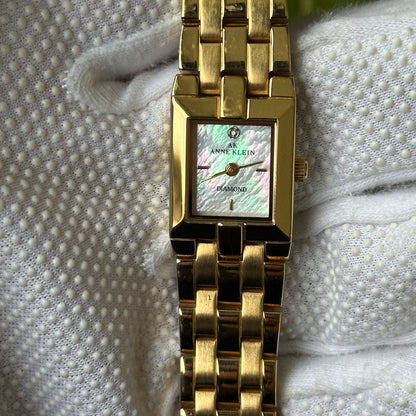 Anne Klein Mujer Diamond Madreperla Dorado Swiss Parts Año 1999