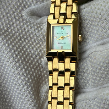 Anne Klein Mujer Diamond Madreperla Dorado Swiss Parts Año 1999
