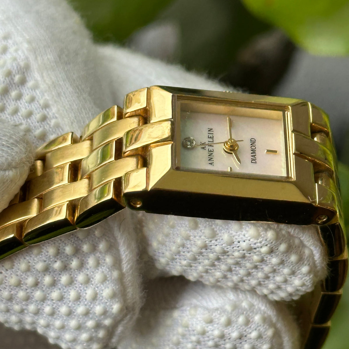 Anne Klein Mujer Diamond Madreperla Dorado Swiss Parts Año 1999